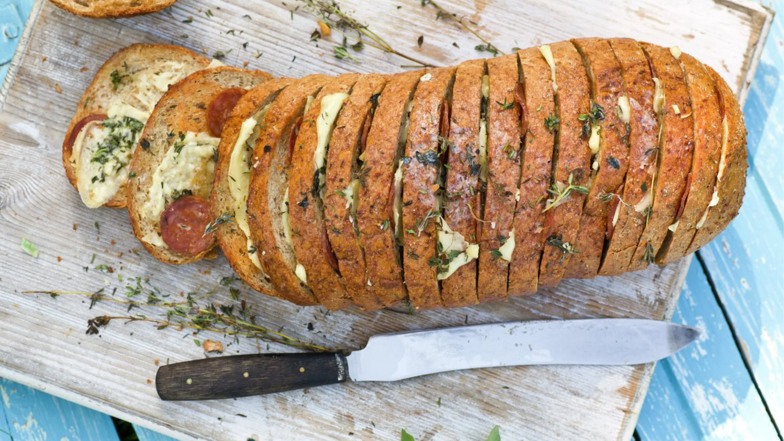 Pull a part brød med pepperoni 