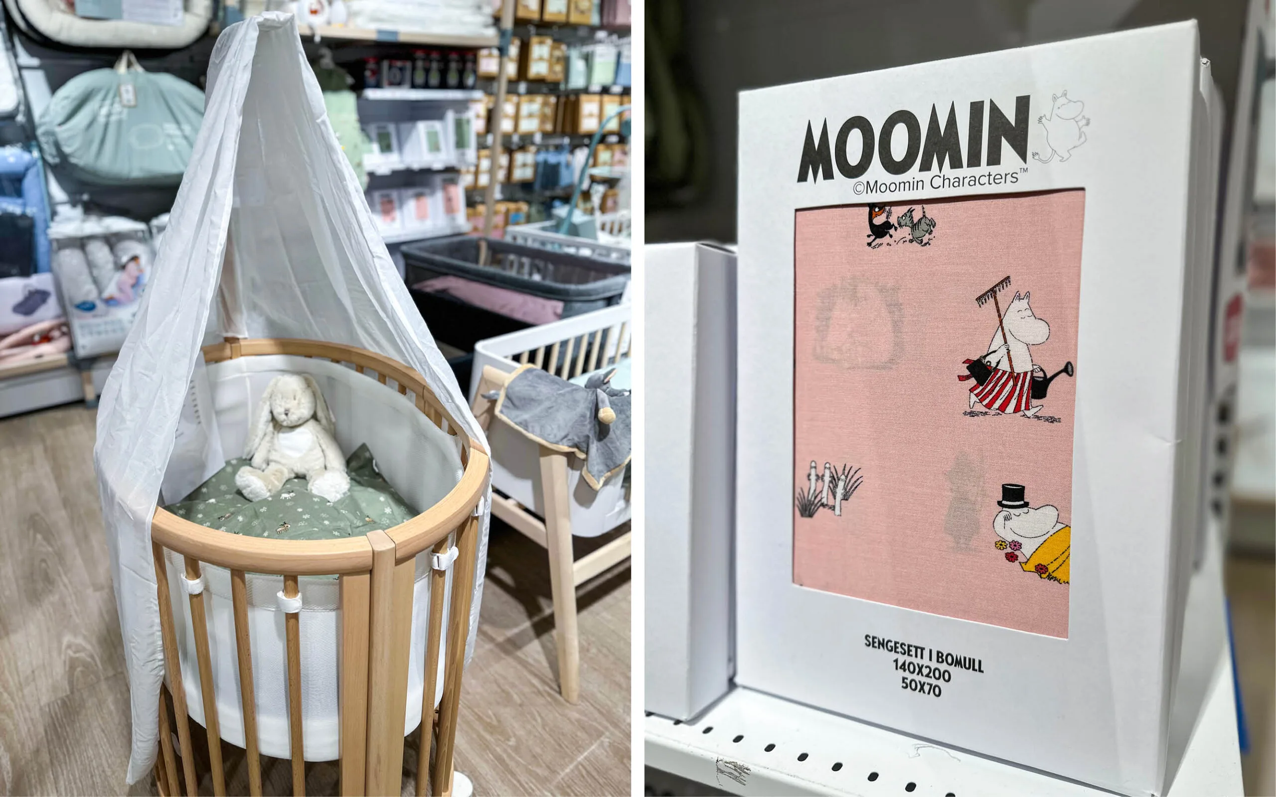 Seng og sengetøy fra Barnas Hus